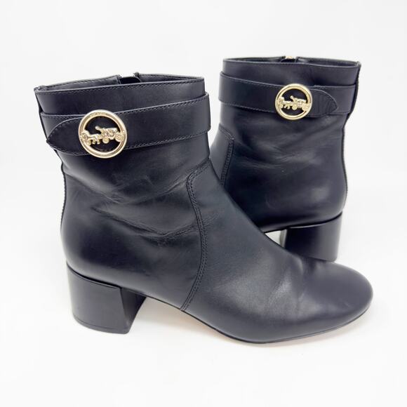 Coach Black Leather Tania Bootie 9.5 - Picture 2 of 14